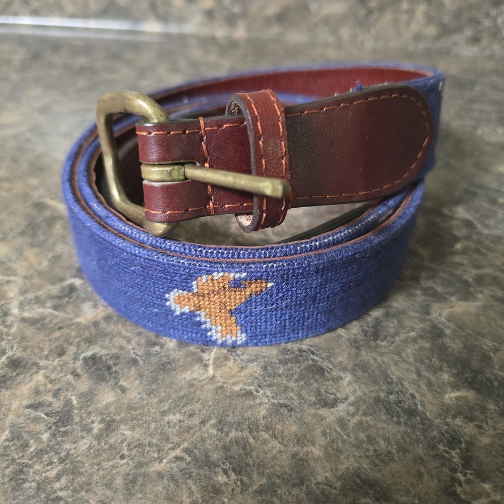 Smathers‎ & Branson Needlepoint Belt Men's 44 Sportsman Hunt Dog Birds Golf